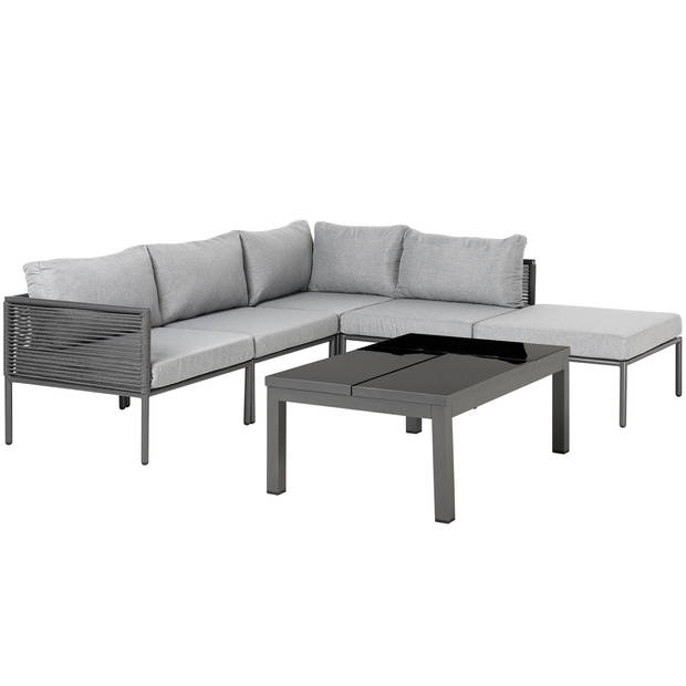 Beliani FORANO - Loungeset-Grijs-Aluminium