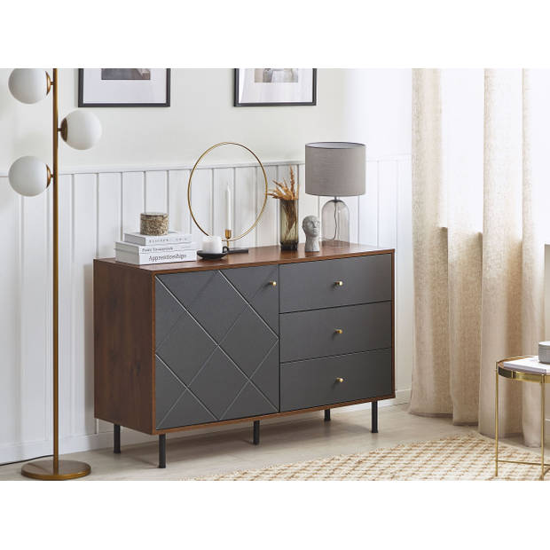 Beliani PALMER - Sideboard-Grijs-MDF