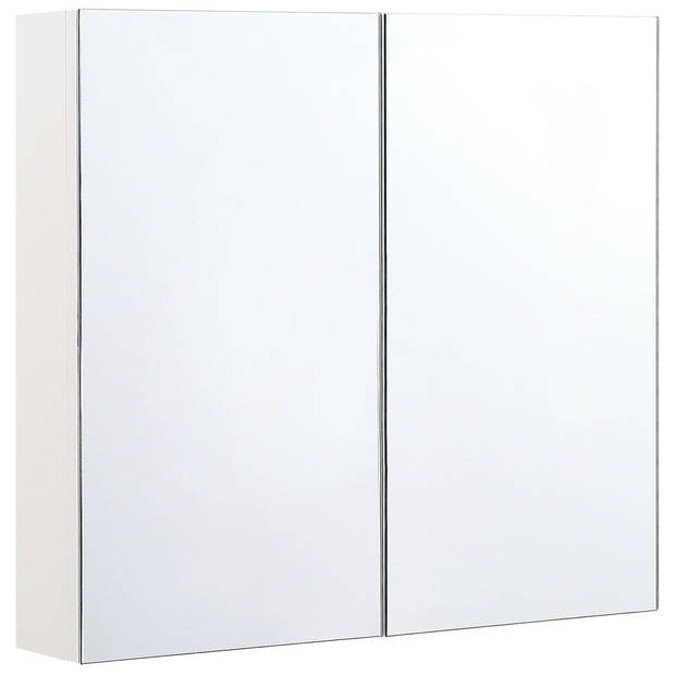 Beliani NAVARRA - Badkamerkast met spiegel-Wit-Multiplex
