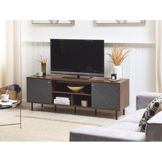 Beliani PALMER - TV-kast-Grijs-MDF