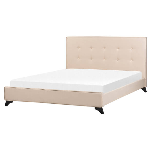 Beliani AMBASSADOR - Tweepersoonsbed-Beige-Polyester