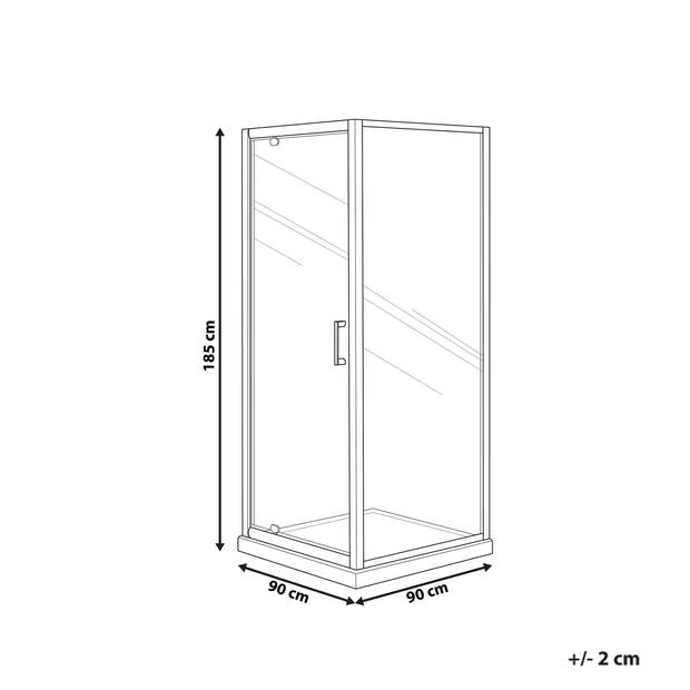 Beliani DARLI - Douchecabine-Zilver-Veiligheidsglas