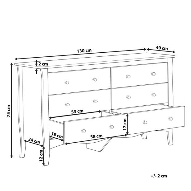 Beliani WINCHESTER - Commode-Wit-MDF