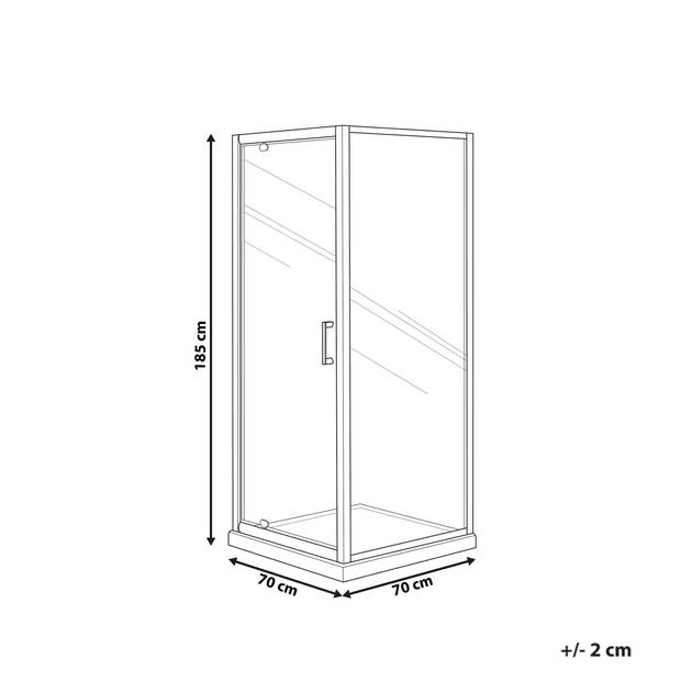 Beliani DARLI - Douchecabine-Zilver-Veiligheidsglas