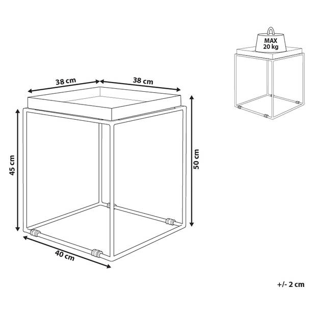 Beliani SAXON - Bijzettafel-Zwart-Metaal