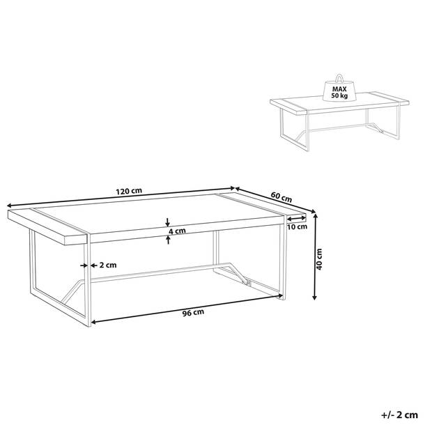 Beliani TULSA - Salontafel-Wit-MDF