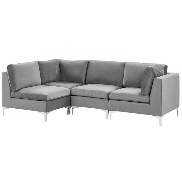 Beliani EVJA - Modulaire Sofa-Grijs-Fluweel