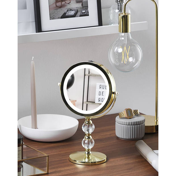 Beliani CLAIRA - Make-up spiegel-Goud-IJzer, Glas