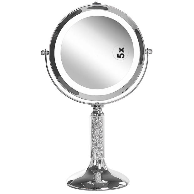 Beliani BAIXAS - Make-up spiegel-Zilver-IJzer, Glas