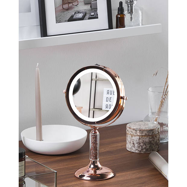 Beliani BAIXAS - Make-up spiegel-Roségoud-IJzer, Glas