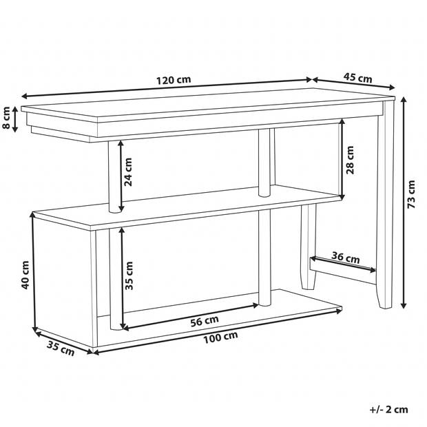 Beliani CHANDLER - Bureau-Lichte houtkleur-Rubberhout