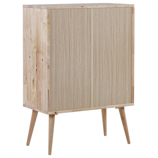 Beliani CHANDLER - Sideboard-Lichte houtkleur-Rubberhout