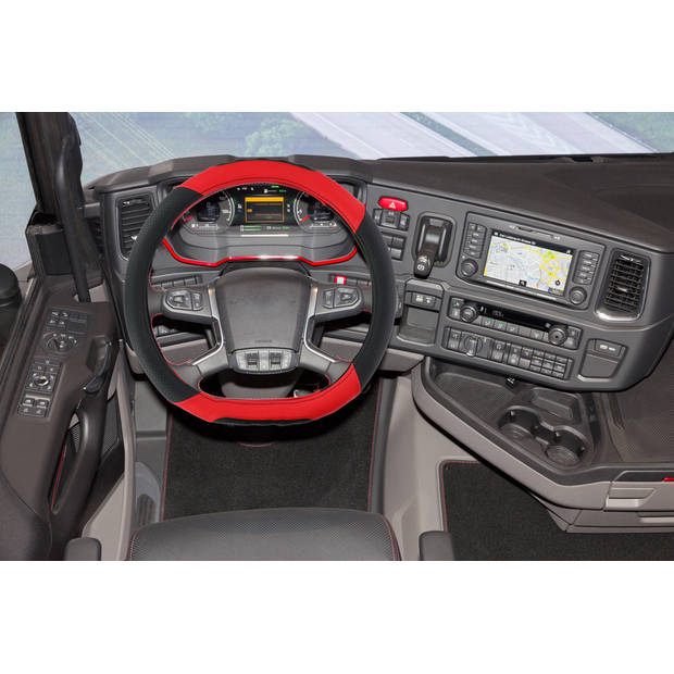 All Ride Stuurhoes Vrachtwagen - Sturen met Diameter 44-46CM - Rubber - Anti-Slip Textuur - Zwart/Rood
