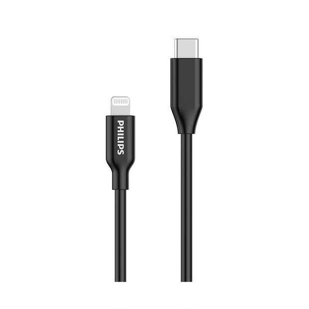 Philips DLC3106L/03 Oplaadkabel - USB-C naar Lightning-Kabel - Apple - iPhone - iPad - 2 Meter - Zwart