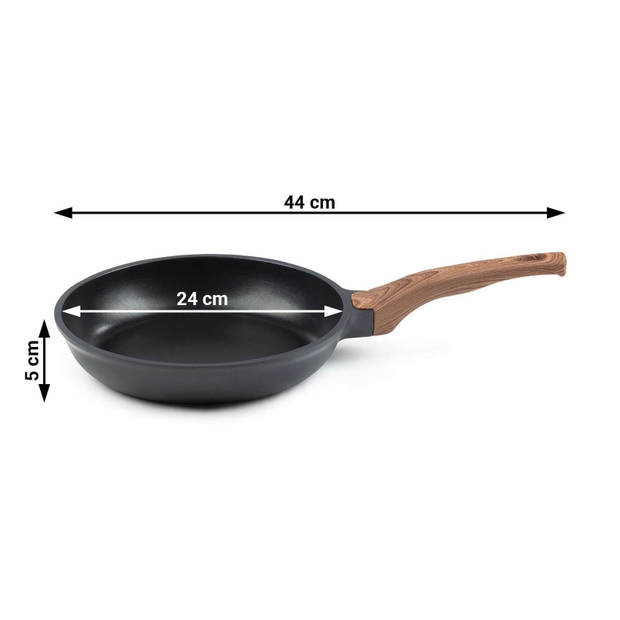 Rosmarino Black Line Koekenpan - Koekenpan inductie - 24 cm