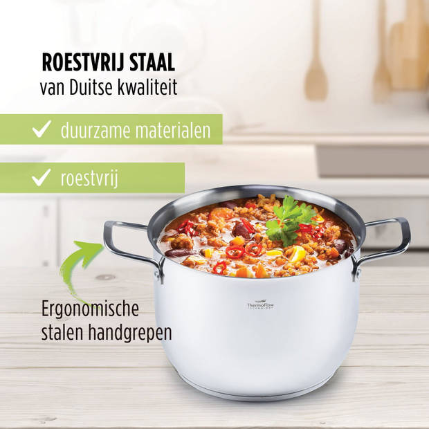 Rosmarino Pour & Cook Kookpan met glazen deksel - 24x17 cm