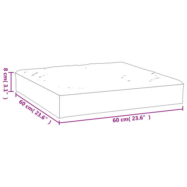 vidaXL Palletkussen 60x60x8 cm oxford stof felgroen