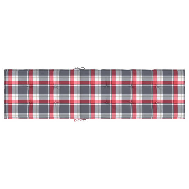 The Living Store Stoelkussens - Oxford Stof - 75+105 x 50 x 3 cm - Rood Ruitpatroon