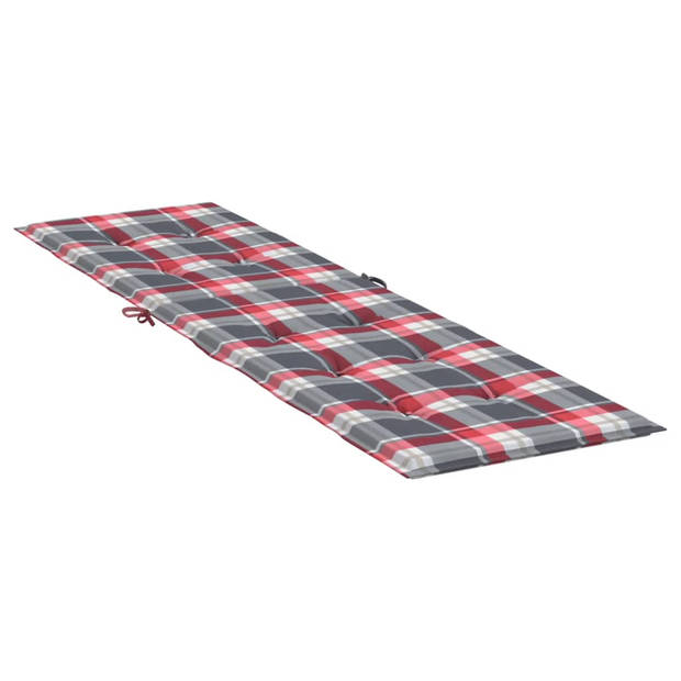 The Living Store Stoelkussens - Oxford Stof - 75+105 x 50 x 3 cm - Rood Ruitpatroon