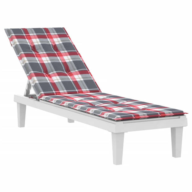 vidaXL Terrasstoelkussen ruitpatroon (75+105)x50x4 cm rood