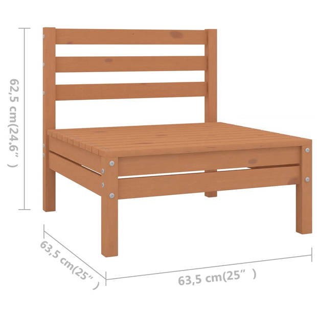 vidaXL 9-delige Loungeset massief grenenhout honingbruin