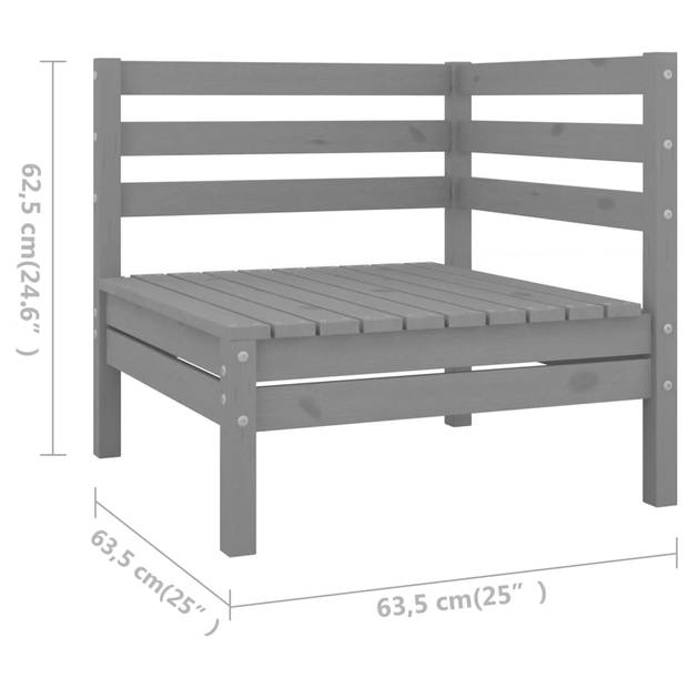 vidaXL 7-delige Loungeset massief grenenhout grijs