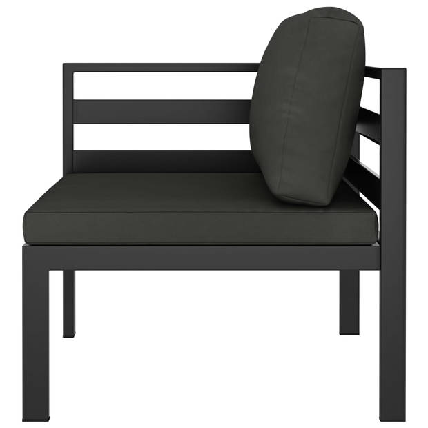 The Living Store Loungeset Modular Aluminium - 60 x 60 x 38 cm - Antraciet