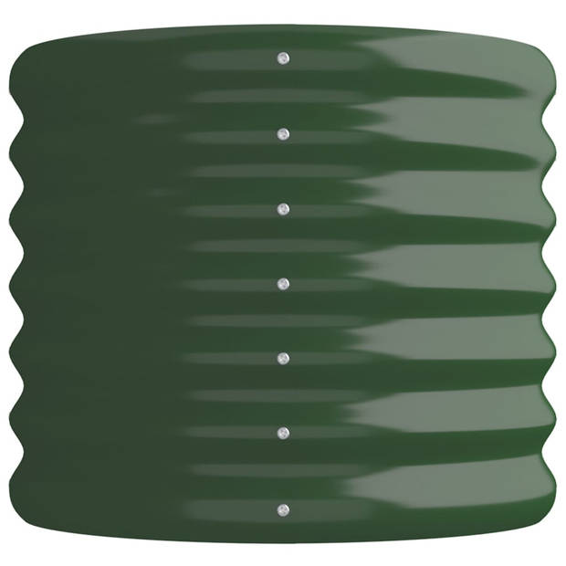 vidaXL Plantenbak 114x40x36 cm gepoedercoat staal groen