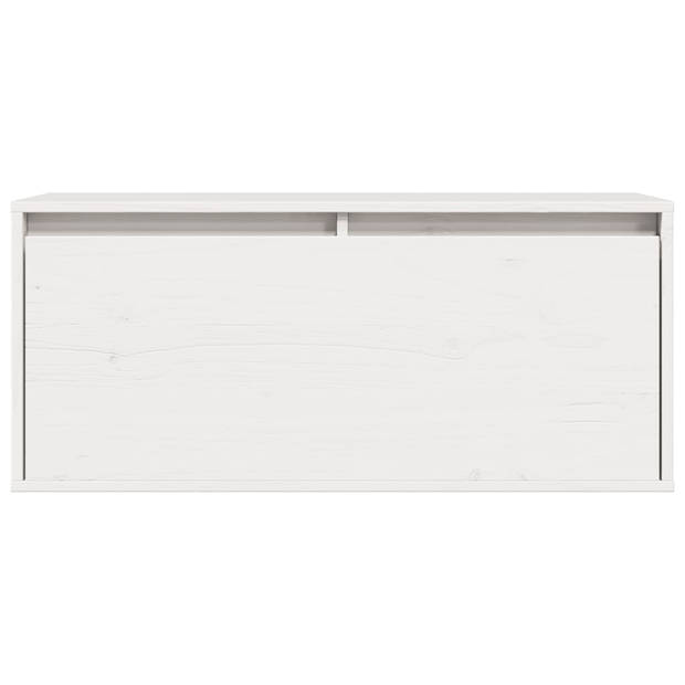 vidaXL Wandkast 80x30x35 cm massief grenenhout wit