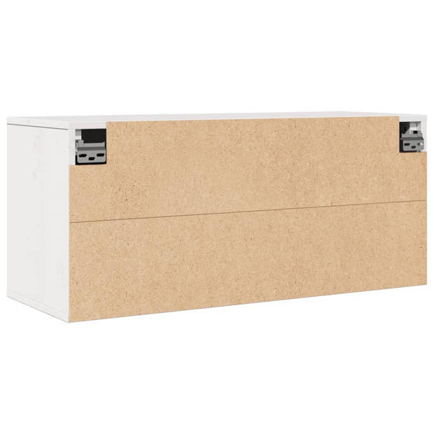 vidaXL Wandkast 80x30x35 cm massief grenenhout wit