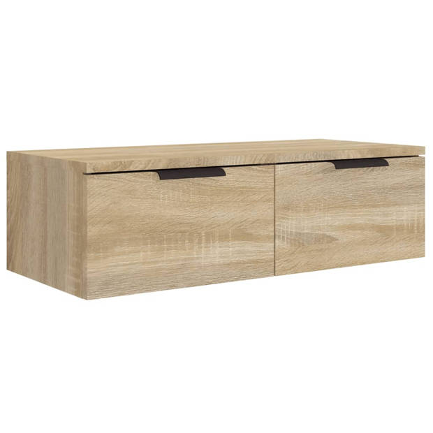 vidaXL Wandkasten 2 st 68x30x20 cm bewerkt hout sonoma eikenkleurig