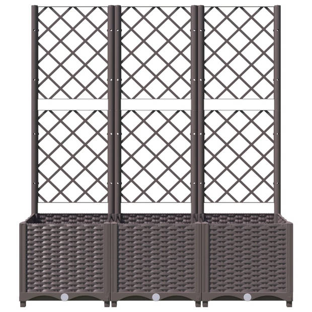 vidaXL Plantenbak met latwerk 120x40x136 cm polypropeen bruin