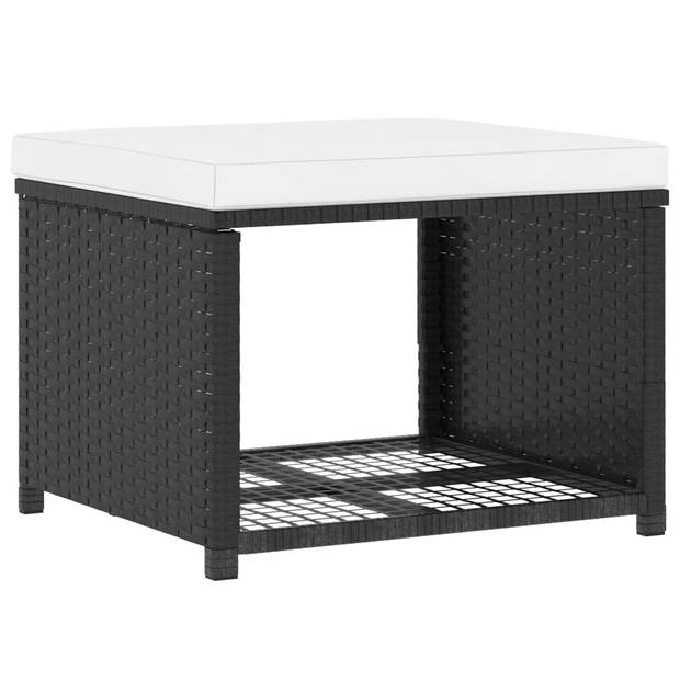 vidaXL 4-delige Loungeset poly rattan zwart