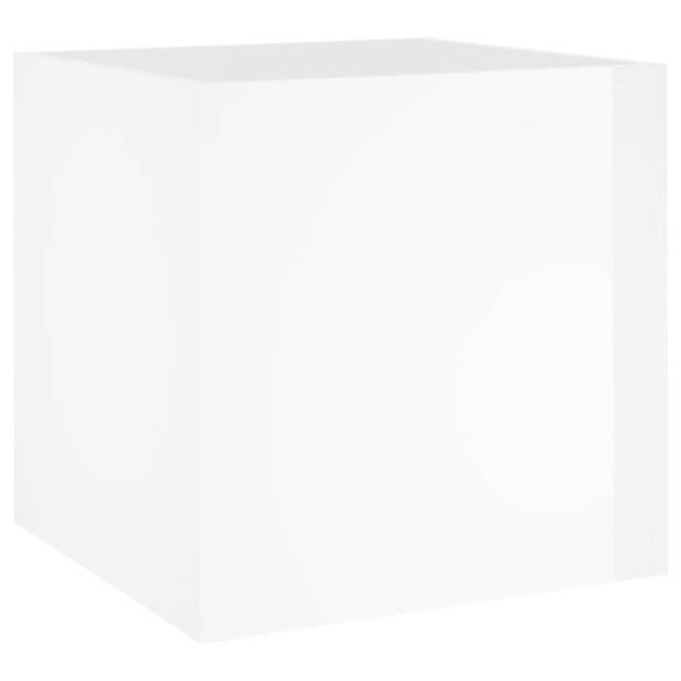 vidaXL Plantenbak 40x40x40 cm bewerkt hout hoogglans wit