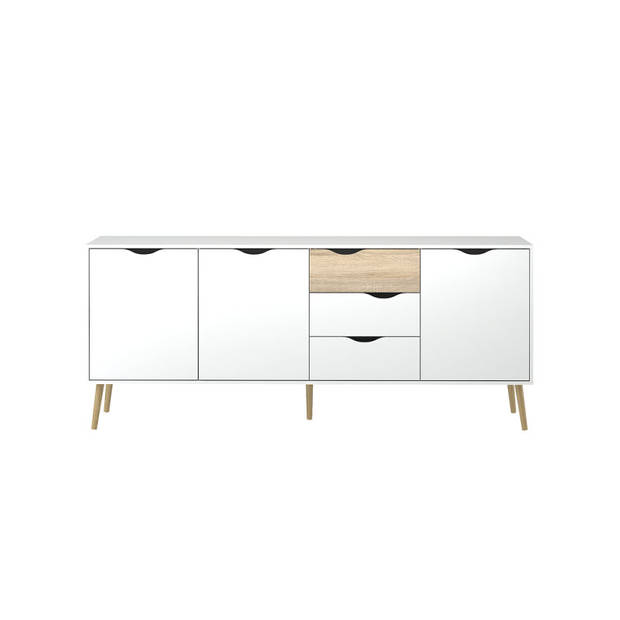 Dressoir Napoli 195 cm breed met 3 deuren en 3 lades.