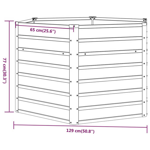 vidaXL Plantenbak verhoogd 129x129x77 cm cortenstaal roestig