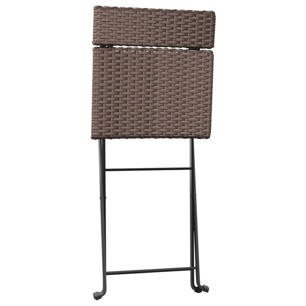 vidaXL Bistrostoelen 2 st inklapbaar poly rattan en staal bruin