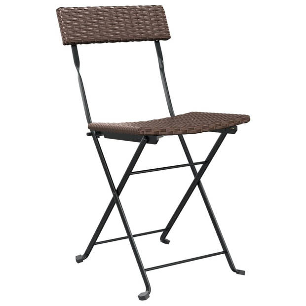 vidaXL Bistrostoelen 2 st inklapbaar poly rattan en staal bruin