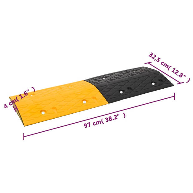 vidaXL Verkeersdrempel 420x32,5x4 cm rubber geel en zwart