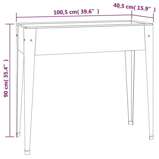 vidaXL Plantenbak 100,5x40,5x90 cm gegalvaniseerd staal