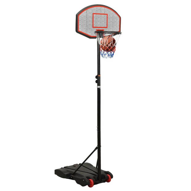 vidaXL Basketbalstandaard 216-250 cm polyethyleen zwart