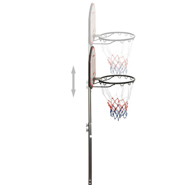 vidaXL Basketbalstandaard 216-250 cm polyethyleen zwart