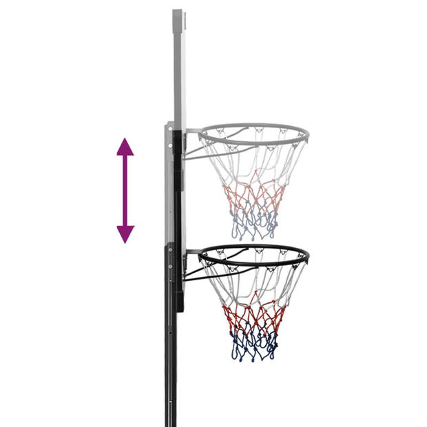 vidaXL Basketbalstandaard 235-305 cm polycarbonaat transparant