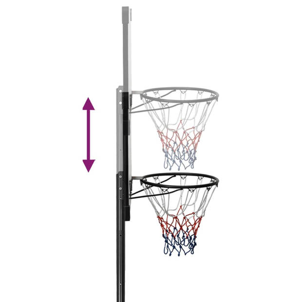 vidaXL Basketbalstandaard 280-350 cm polycarbonaat transparant
