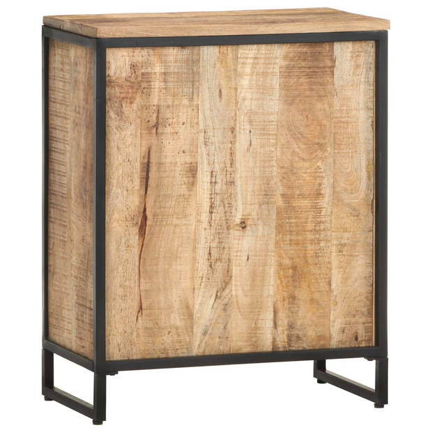 The Living Store Drankkast Ruw Mangohout - 62 x 33 x 78.5 cm - Massief mangohout - Gepoedercoat ijzer