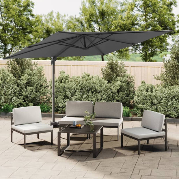 vidaXL Zweefparasol met aluminium paal 300x300 cm antracietkleurig