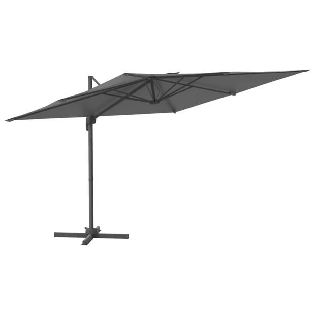 vidaXL Zweefparasol met aluminium paal 300x300 cm antracietkleurig