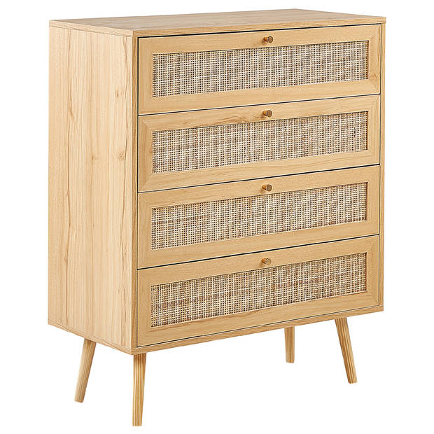 Beliani PEROTE - Commode-Lichte houtkleur-Rotan