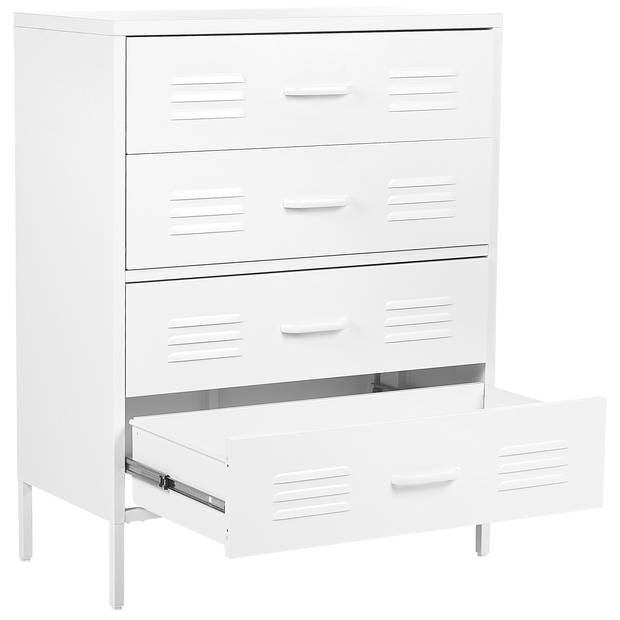 Beliani ENAGO - Commode-Wit-Staal