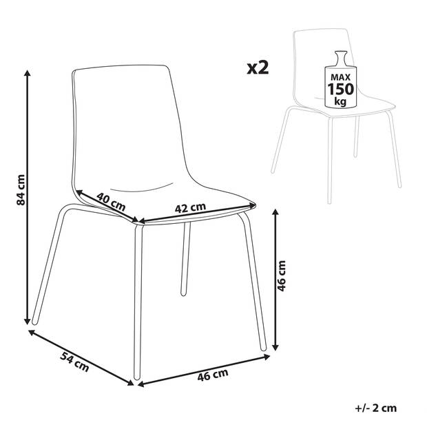 Beliani SILERTON - Banketstoel-Transparant-Polycarbonaat